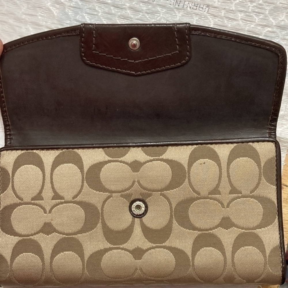 Coach Ashley brown gold checkbook wallet - Picture 10 of 13